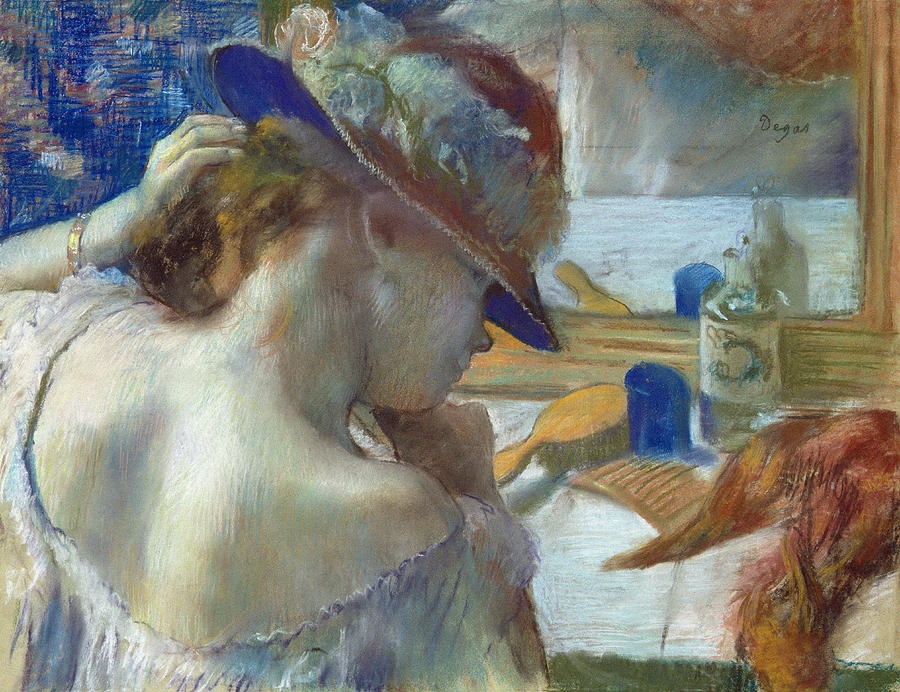 Feather Painting - In Front Of The Mirror #3 by Edgar Degas