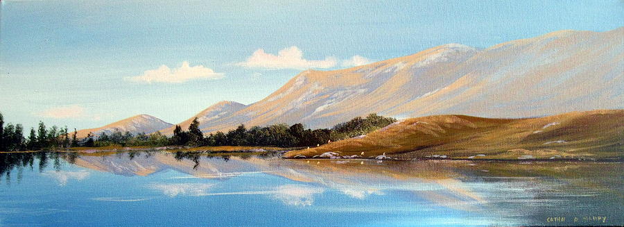 Inagh Valley Reflections #3 Painting by Cathal O malley