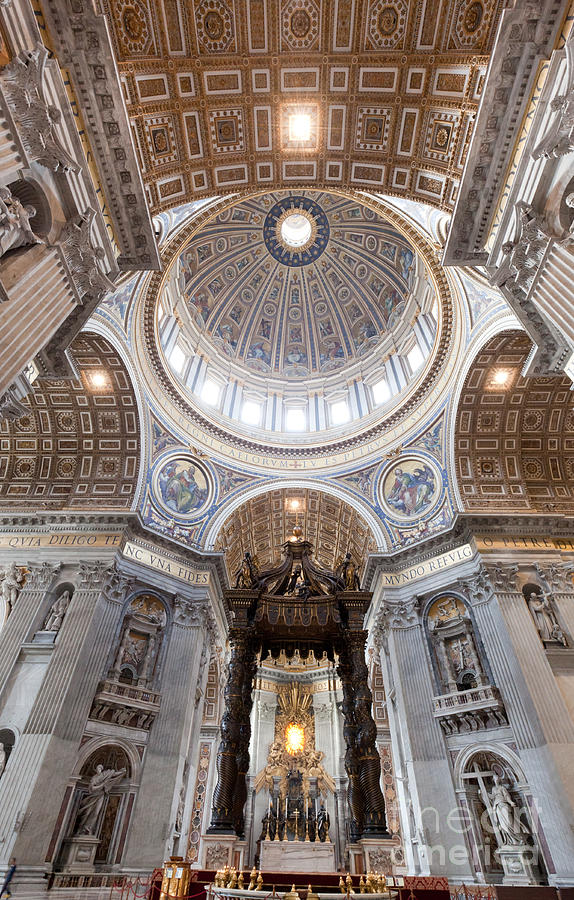 Inside of St. Peter Basilica in Vatican City #3 Photograph by Michal Bednarek