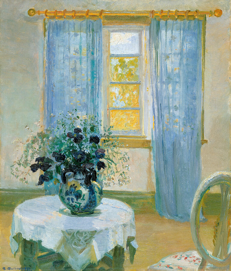 Interior with Clematis, from 1913 Painting by Anna Ancher