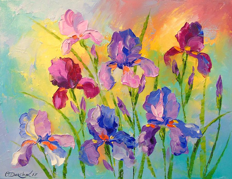 Irises Painting By Olha Darchuk Fine Art America   3 Irises Olha Darchuk 