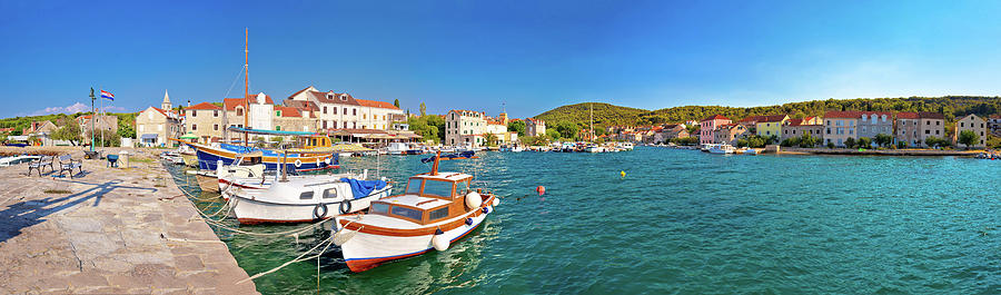 Island of Zlarin harbor panoramic view #3 Photograph by Brch Photography