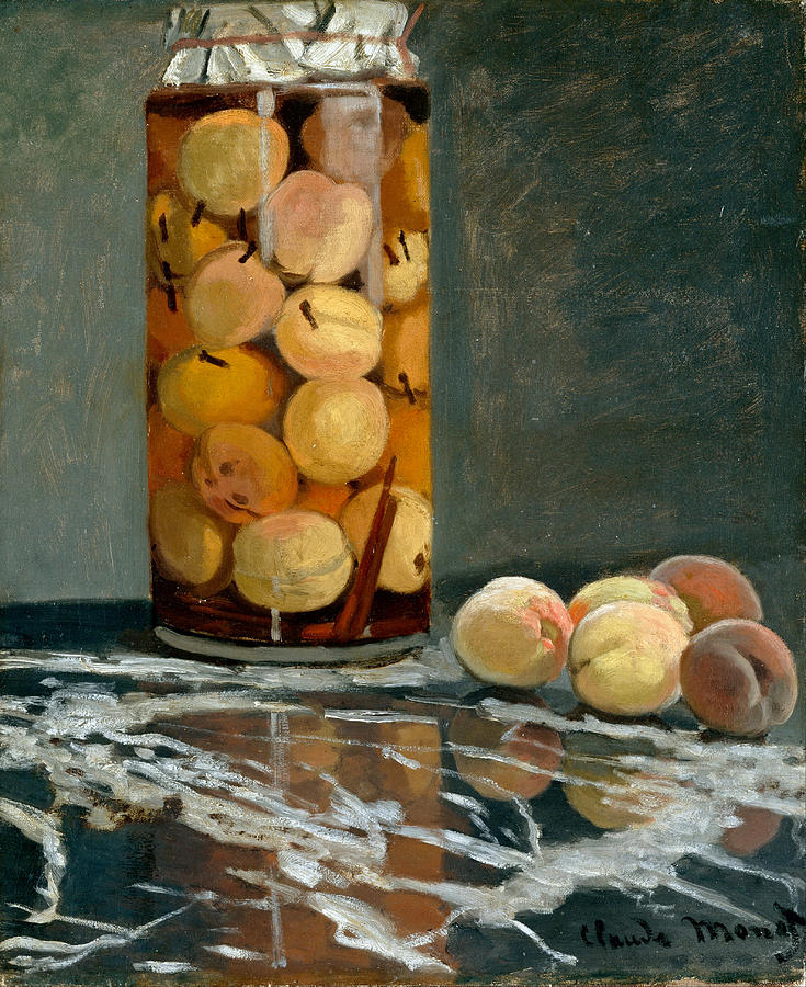 Jar of Peaches #10 Painting by Claude Monet