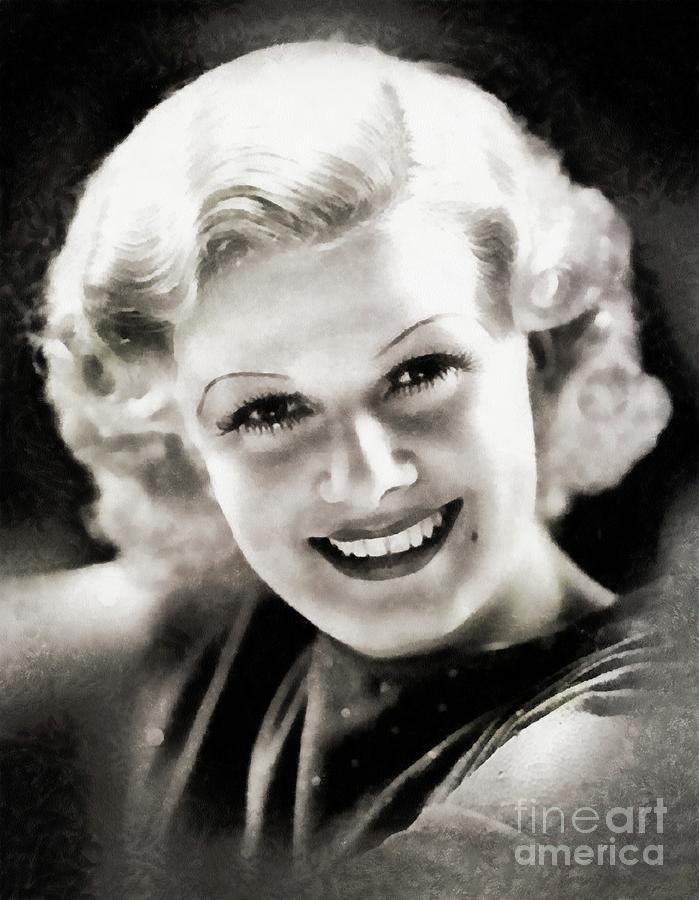 Hollywood Painting - Jean Harlow by John Springfield #3 by Esoterica Art Agency