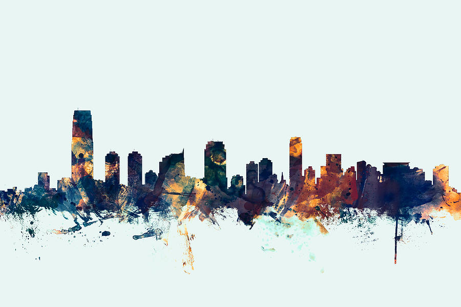 Jersey City New Jersey Skyline #3 Digital Art by Michael Tompsett