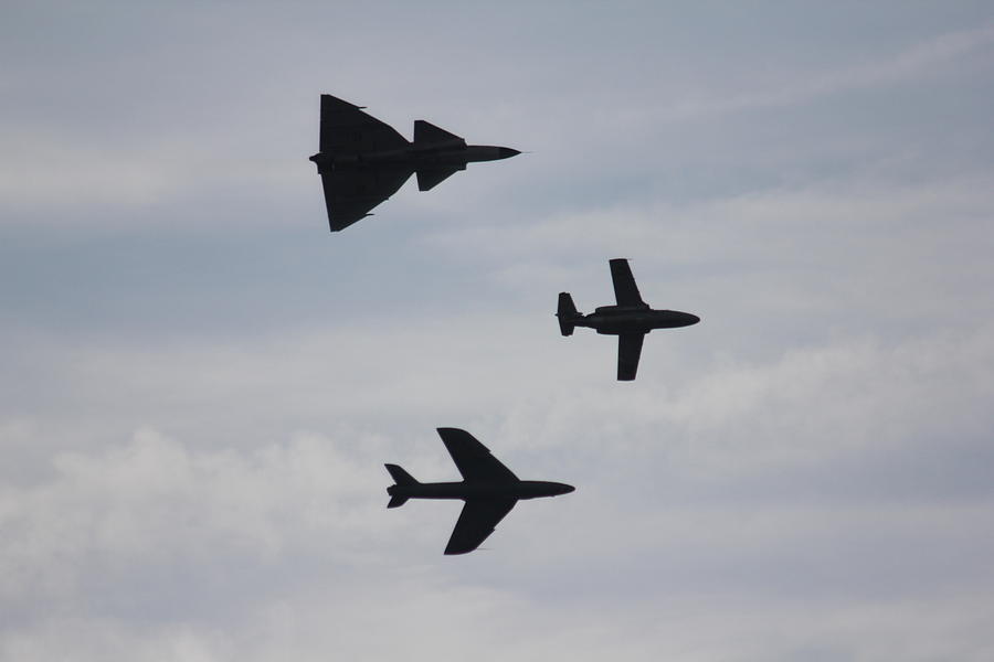 3 Jet Fighters Photograph by Philip de la Mare