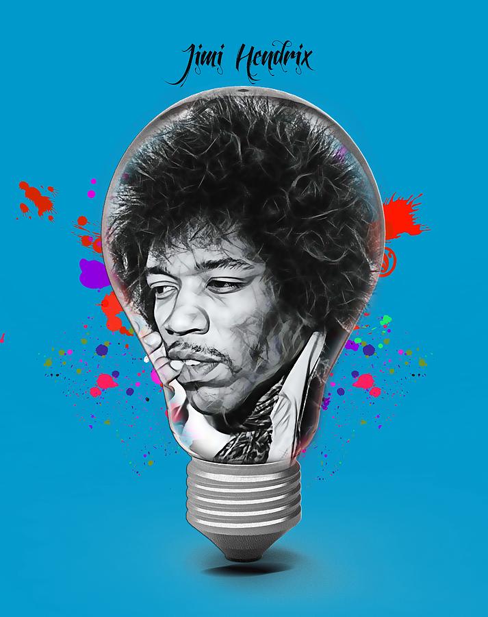 Jimi Hendrix Electric #3 Mixed Media by Marvin Blaine