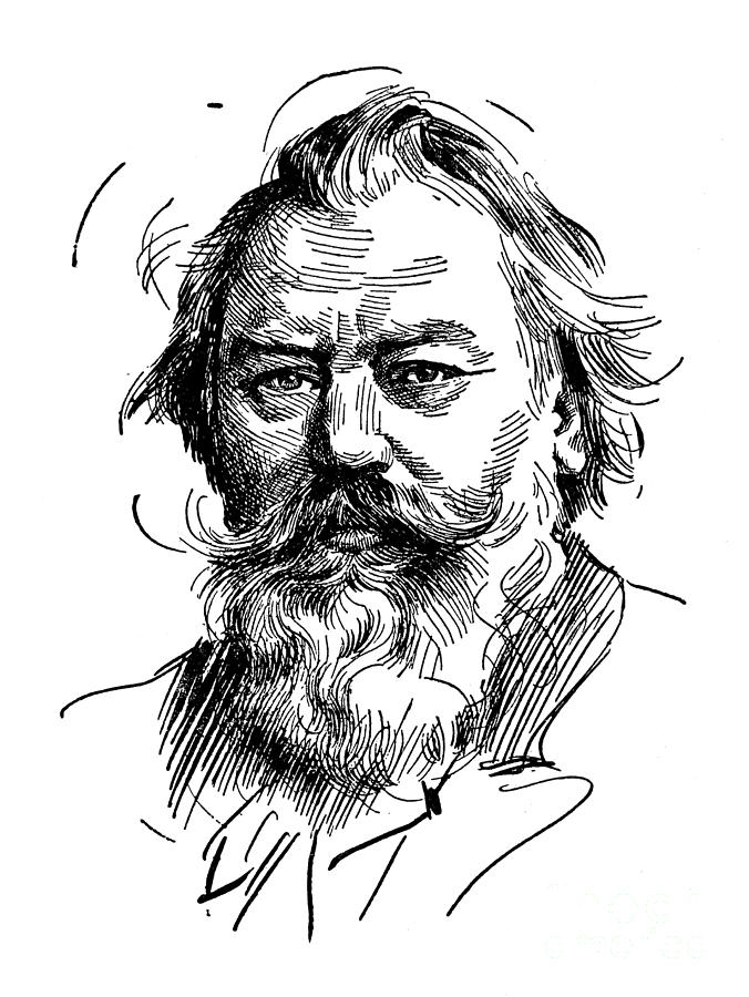 Johannes Brahms 1833-1897 #3 Drawing by Granger