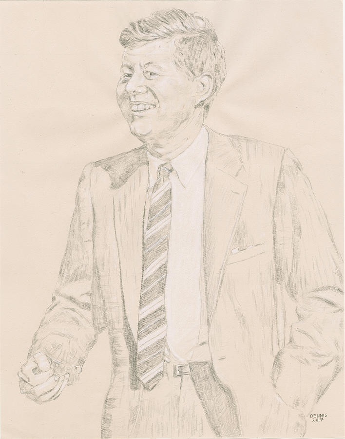 John Kennedy Drawing - John Kennedy #3 by Dennis Larson