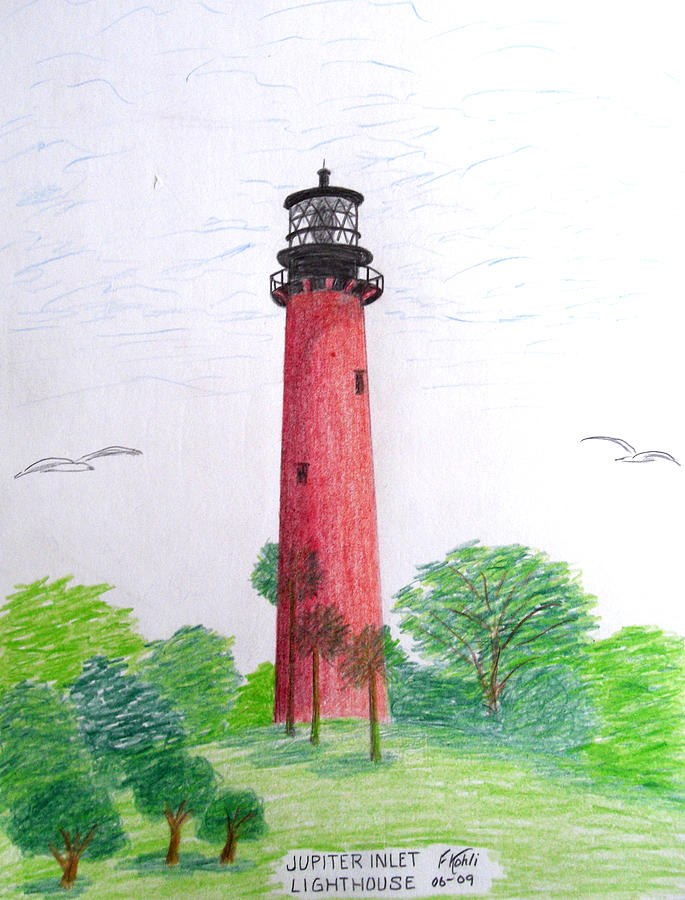 Architecture Drawing - Jupiter Inlet Lighthouse  #3 by Frederic Kohli