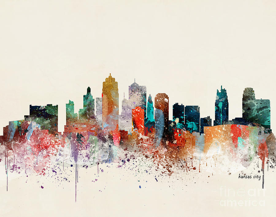 Kansas City Skyline Painting by Bri Buckley - Pixels Merch