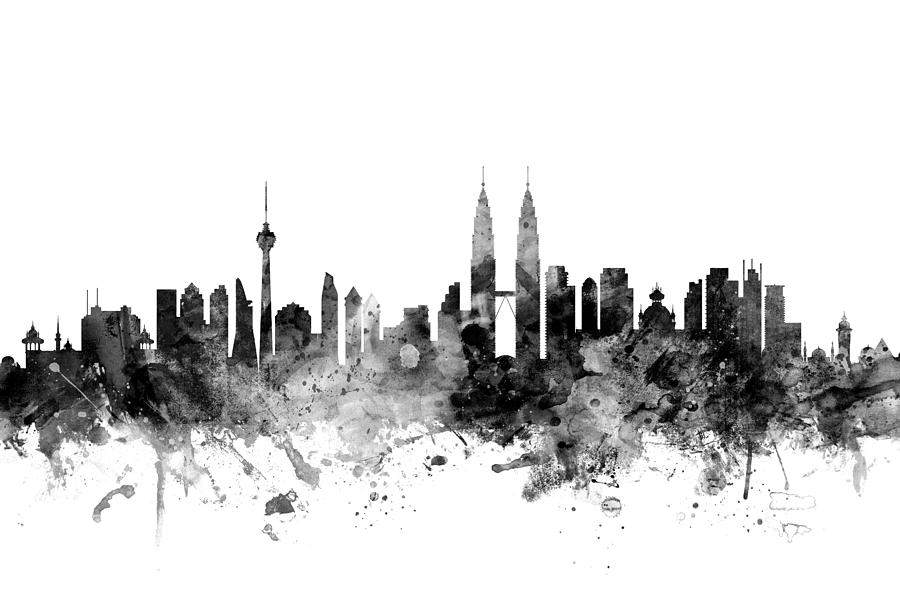 Kuala Lumpur Malaysia Skyline #3 Digital Art by Michael Tompsett