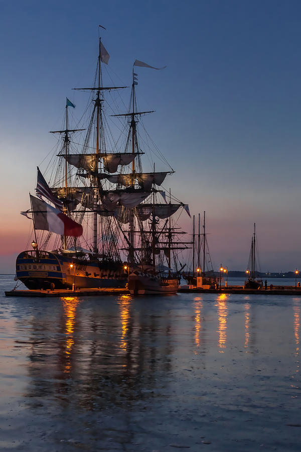 Lafayettes Hermione Voyage 2015 #3 Photograph by Jerry Gammon