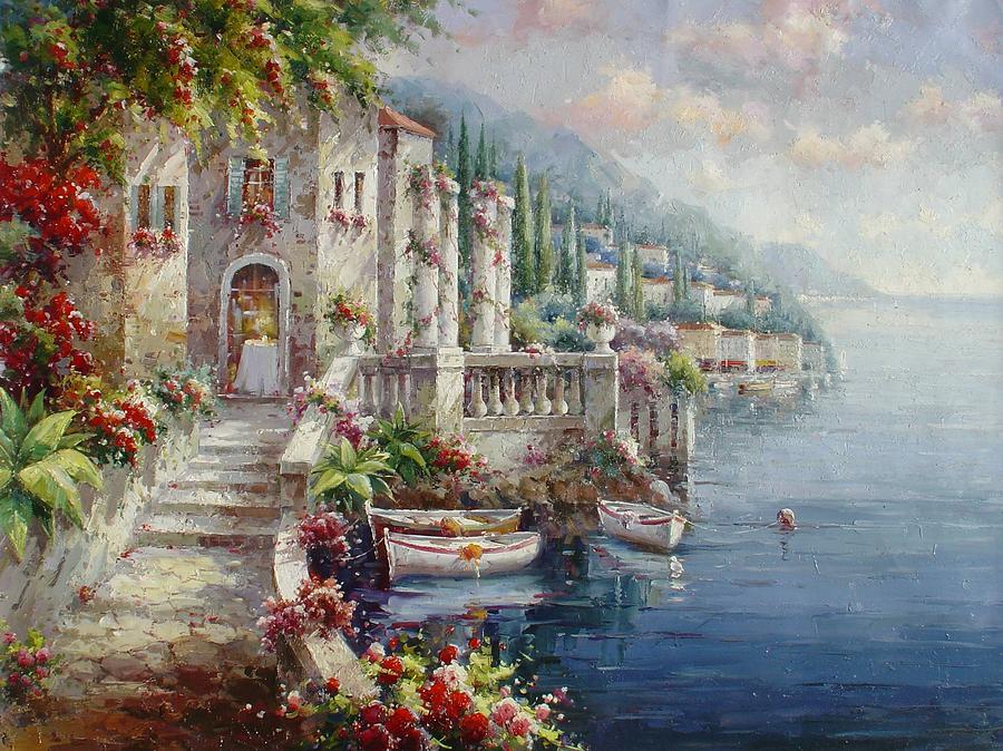 Lago di Como Painting by Lucio Campana - Fine Art America