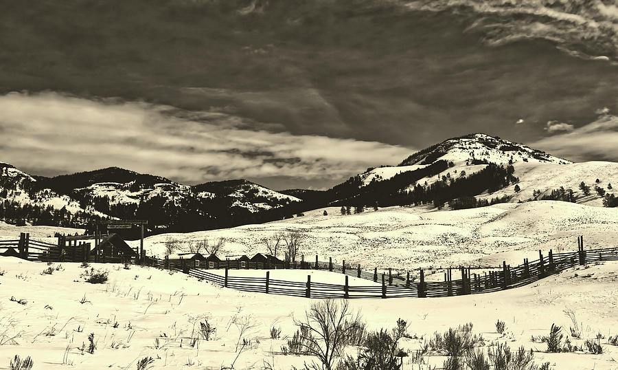 Lamar Ranger Station In Winter - Yellowstone #3 Photograph by Mountain Dreams