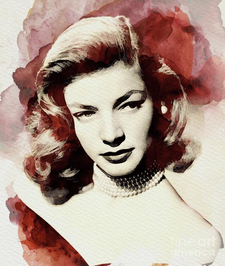 Hollywood Digital Art - Lauren Bacall, Vintage Actress #3 by Esoterica Art Agency