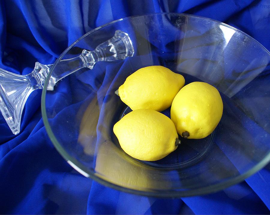 3 Lemons And A Candlestick Photograph by Florene Welebny
