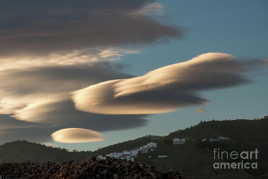 Lenticular clouds #3 Photograph by Rod Jones