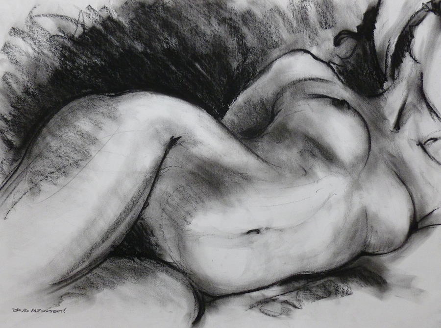 Nude Drawing - Life Drawing #3 by David Alfonsetti