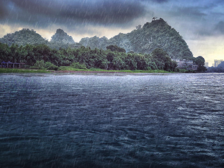 Lijiang River boat tour in the rain-ArtToPan-China Guilin scenery #3 Photograph by Artto Pan