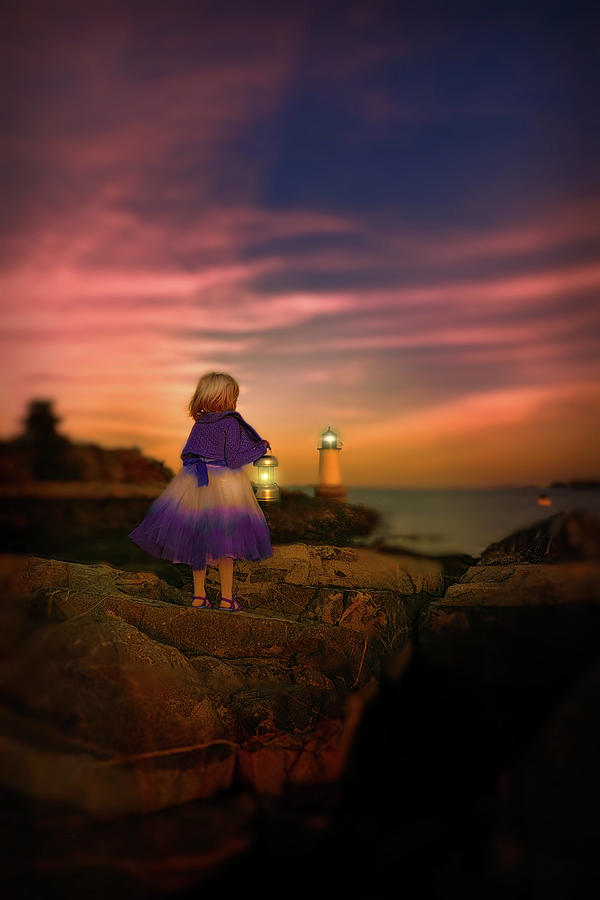 A Little girl with a Lantern Photograph by Lilia D