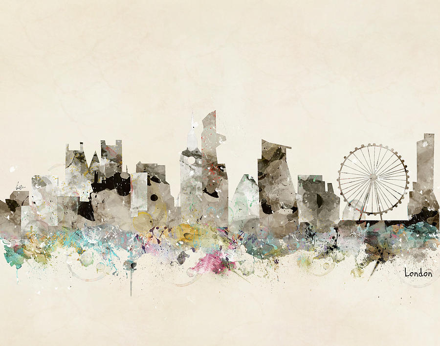 London Painting - London City Skyline by Bri Buckley