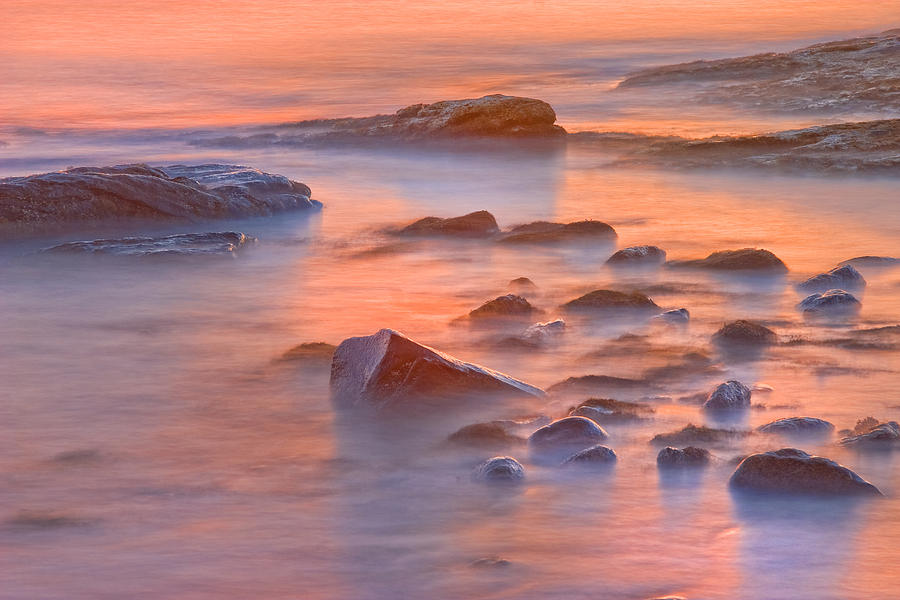 Long Exposure of Colorful Ocean waves at Sunset. #3 Photograph by Keith Webber Jr
