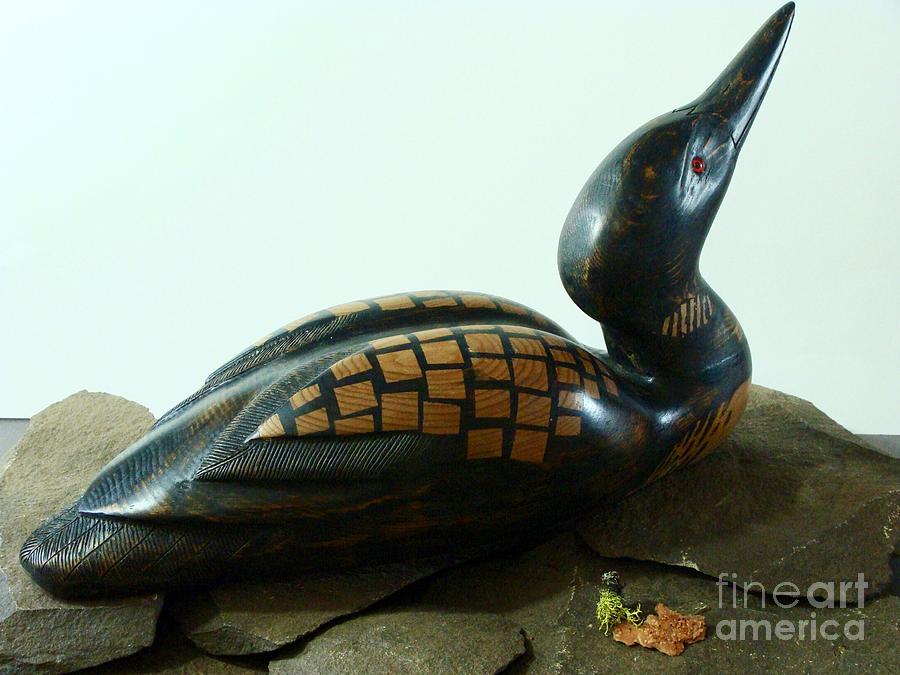 Bird Sculpture - Loon #3 by Bruce Peterson