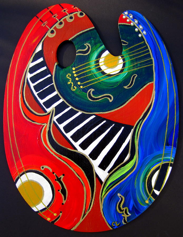 Music Painting - 3 Lutes 2 by Cheryl Ehlers