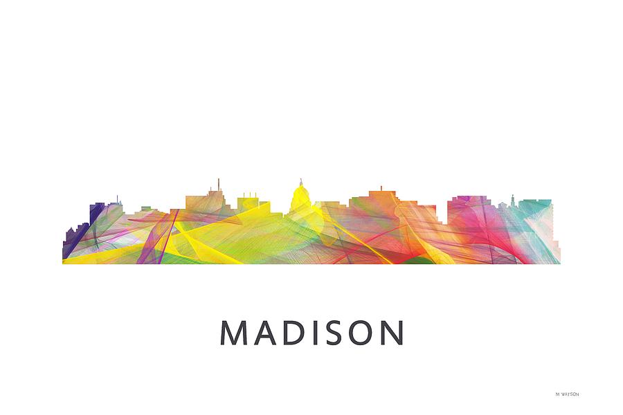 Architecture Digital Art - Madison Wisconsin Skyline #3 by Marlene Watson