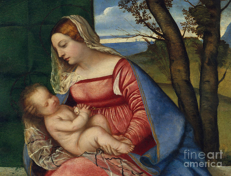 Titian Painting - Madonna and Child by Titian