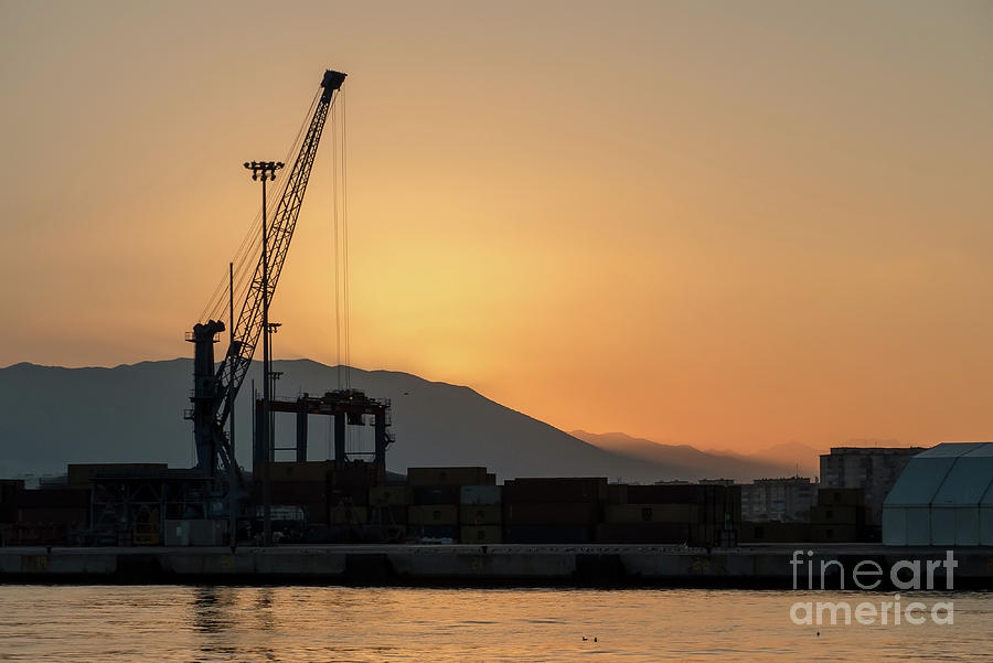 Malaga Harbour sunset #3 Photograph by Rod Jones