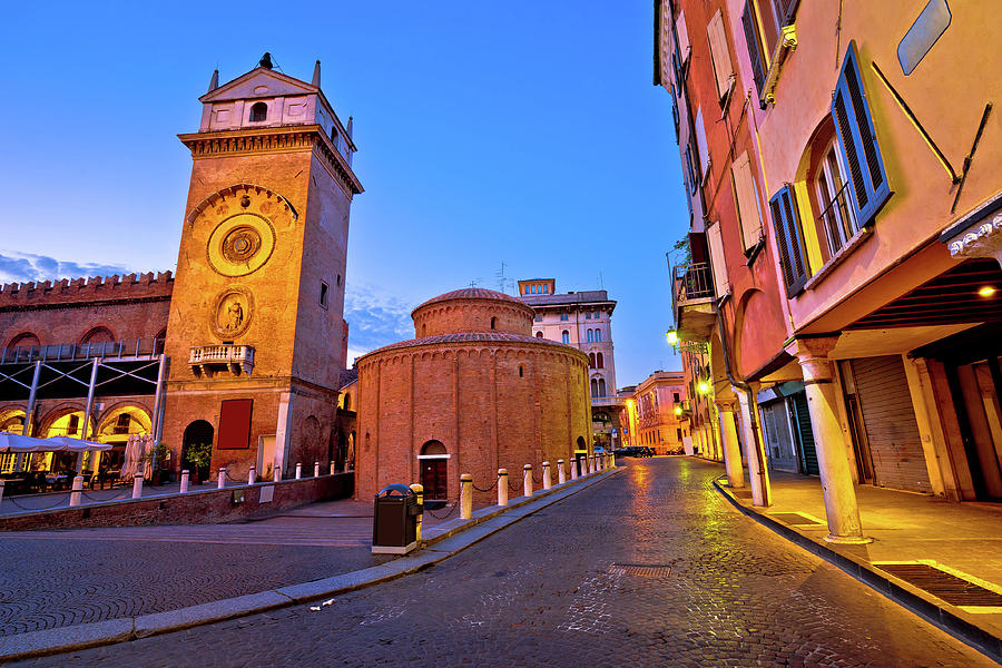 Mantova city Piazza delle Erbe evening view #3 Photograph by Brch Photography