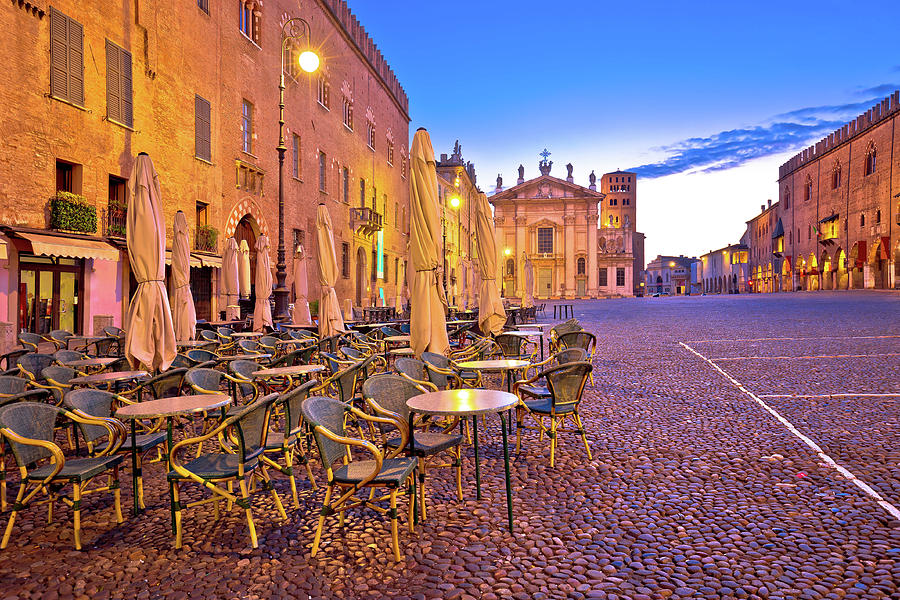 Mantova city Piazza Sordello evening view #3 Photograph by Brch Photography