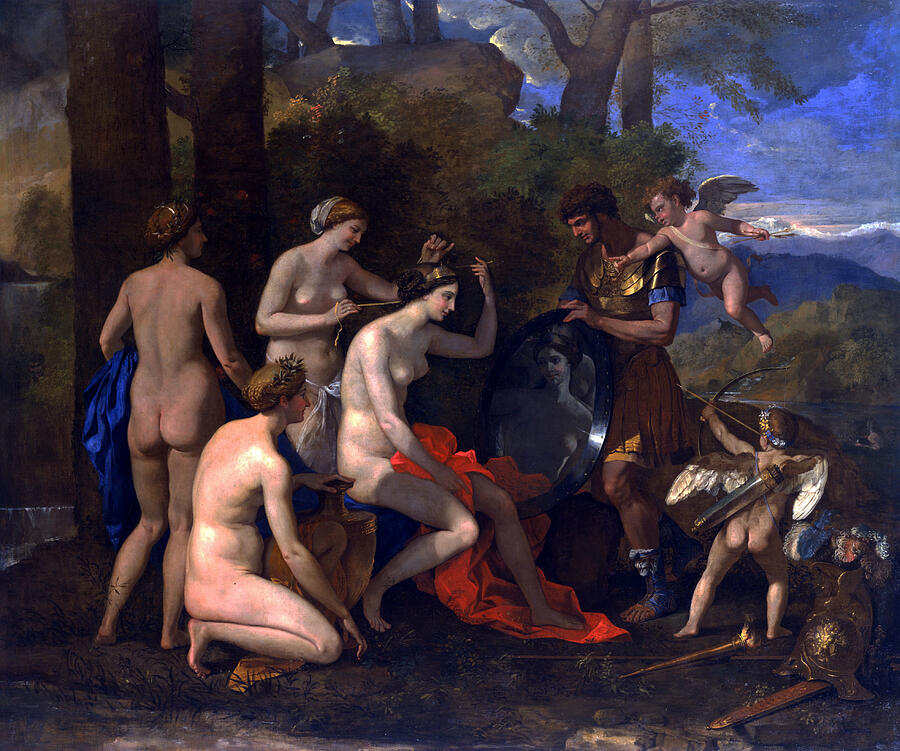 Mars and Venus, from 1633-1634 Painting by Nicolas Poussin