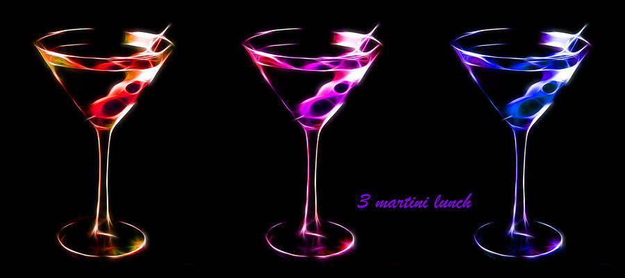 Martini Photograph - 3 Martini Lunch by Wingsdomain Art and Photography