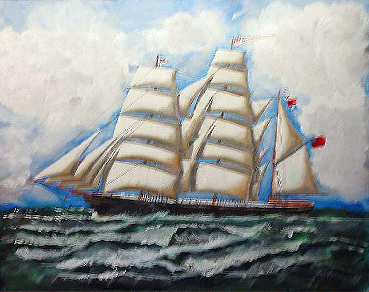 3 Master Tall Ship Painting by Richard Le Page