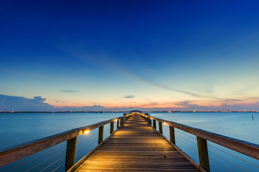 Melbourne Beach Pier Sunset #3 Photograph by Stefan Mazzola