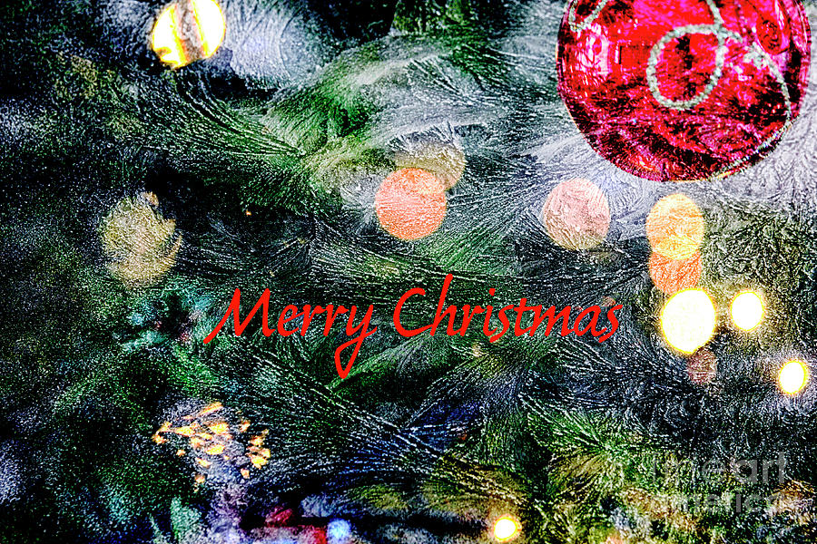 Merry Christmas background with red bauble Photograph by Patricia Hofmeester
