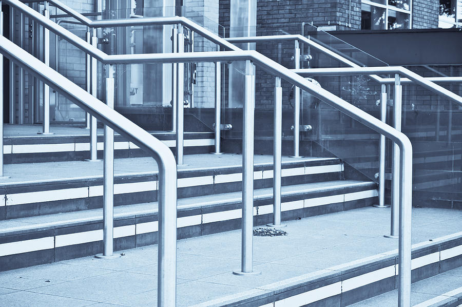 Architecture Photograph - Metal railings #3 by Tom Gowanlock