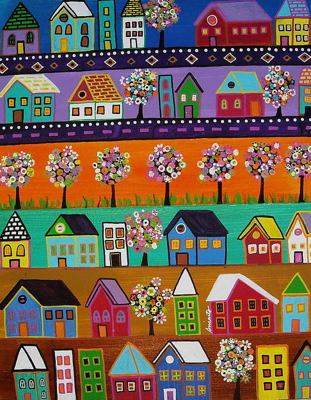 Mexican Town #8 Painting by Pristine Cartera Turkus
