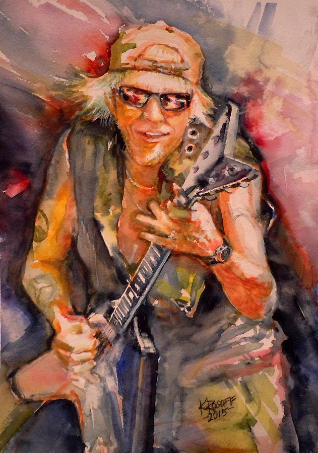 Scorpions Painting - Michael Schenker #3 by K Blackwolf
