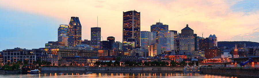 Montreal over river at dusk  #3 Photograph by Songquan Deng