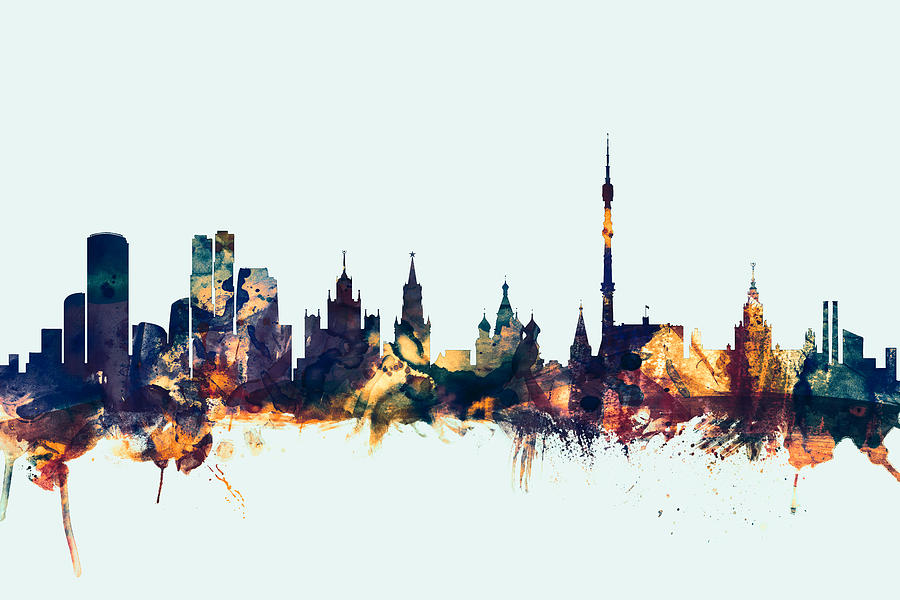 Moscow Russia Skyline #3 Digital Art by Michael Tompsett