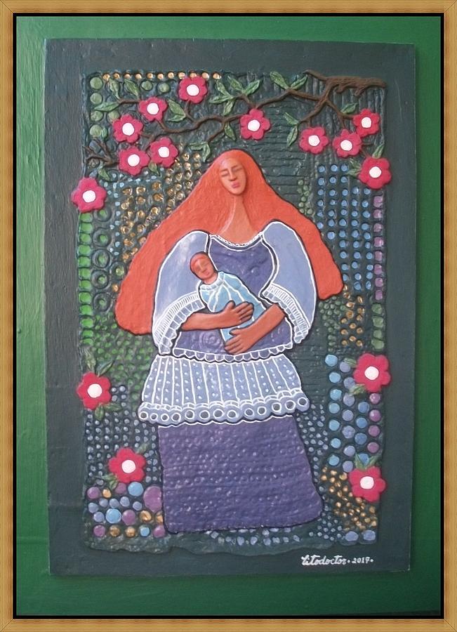 Flower Mixed Media - Mother and Child #3 by Otil Rotcod
