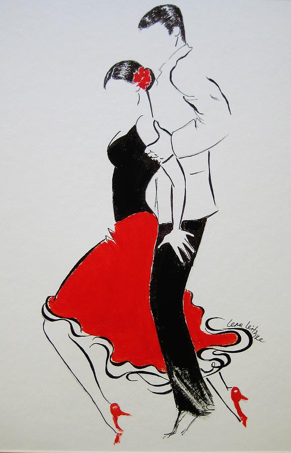 Red Skirt Painting by Lena  Leitzke