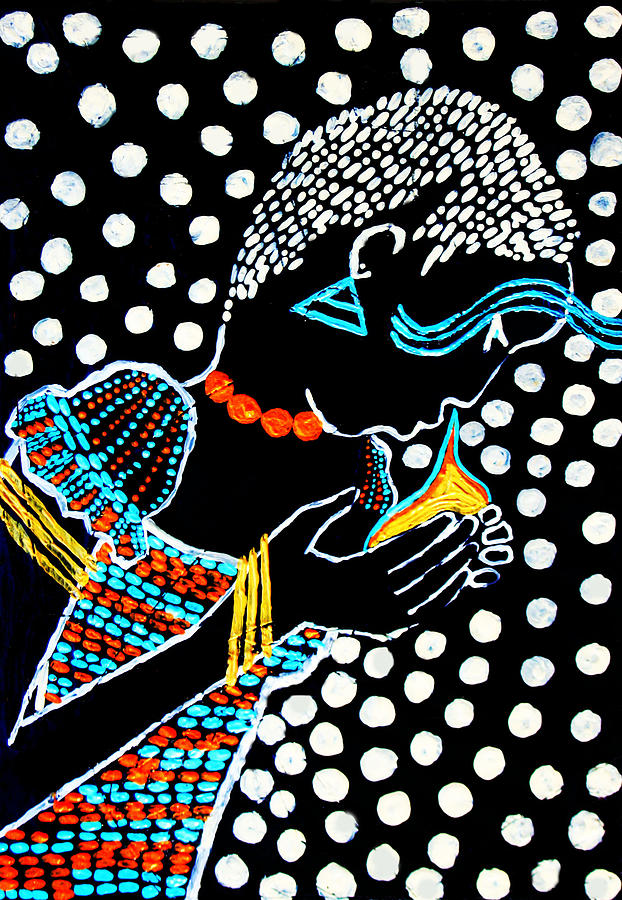 Paradise Painting - Murle South Sudanese Wise Virgin #3 by Gloria Ssali