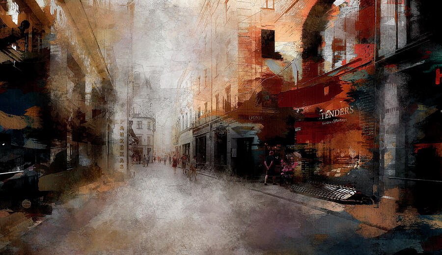 Mysterious Old Riga In Late Afternoon Light Latvia / Special Feature 2021 Mixed Media by Aleksandrs Drozdovs
