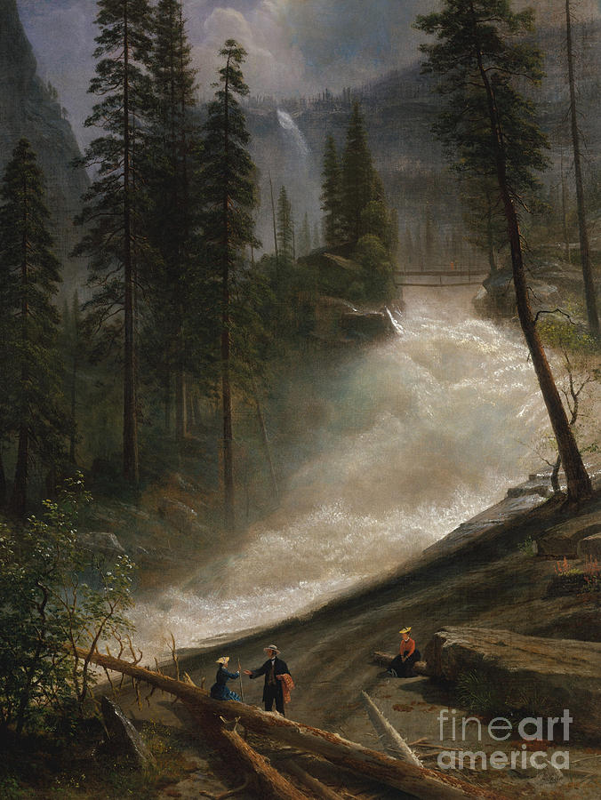Albert Bierstadt  Painting - Nevada Falls, Yosemite by Albert Bierstadt
