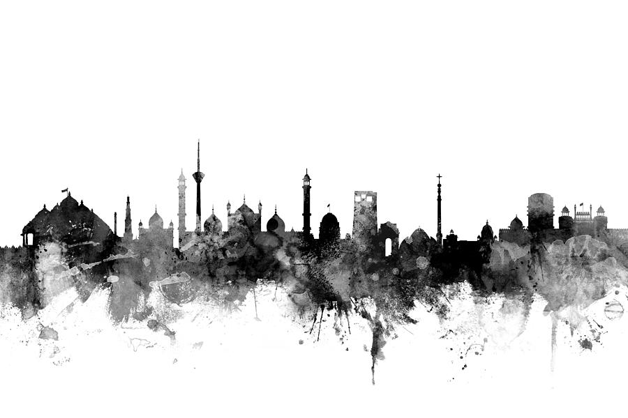New Delhi India Skyline #3 Digital Art by Michael Tompsett